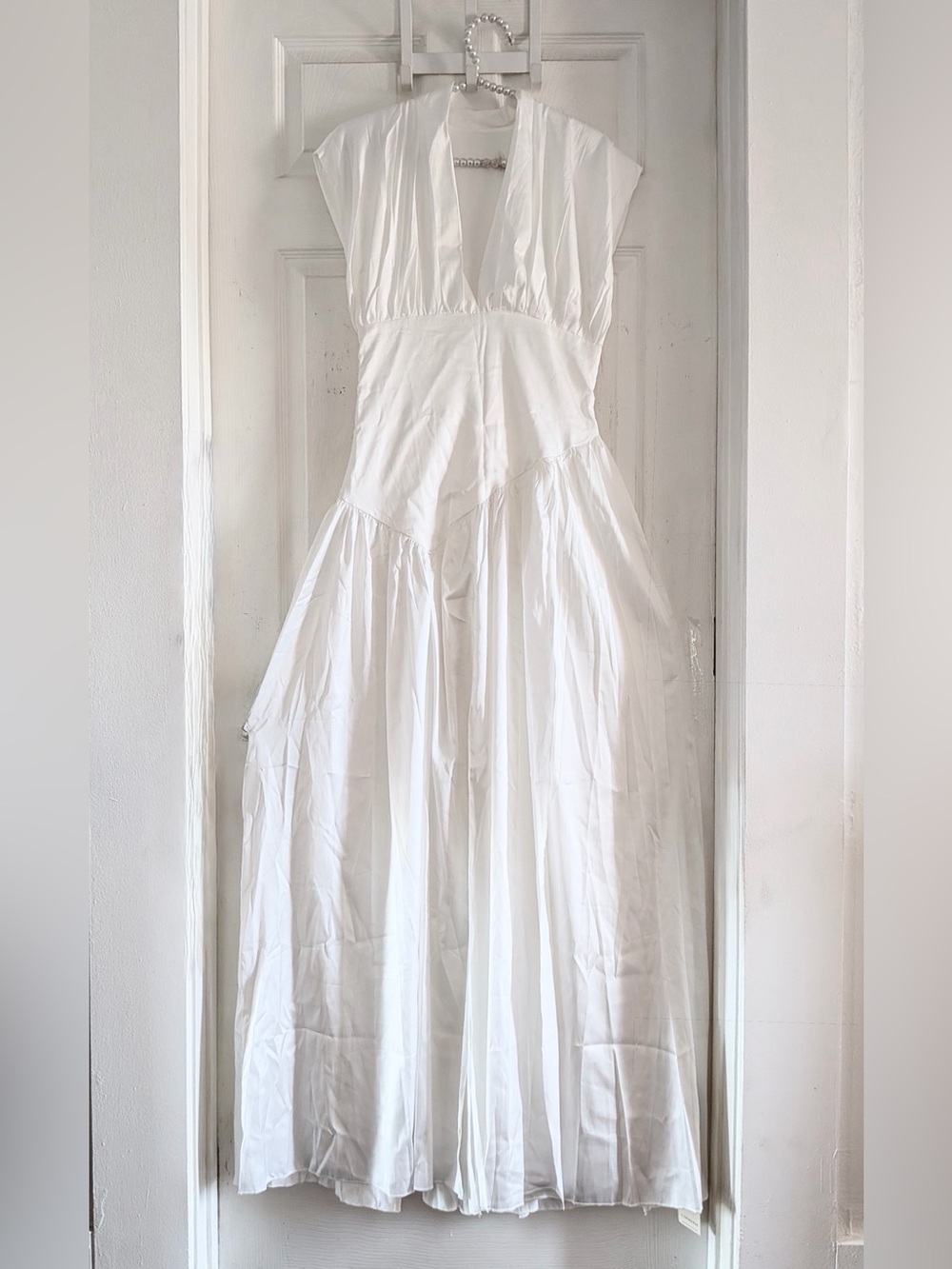 Commense Deep V High Slit Satin Maxi Dress - Picture 3 of 12